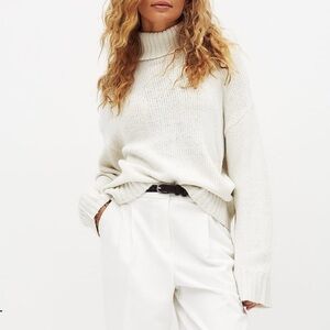 NA-KD Turtle Neck Knitted Sweater White